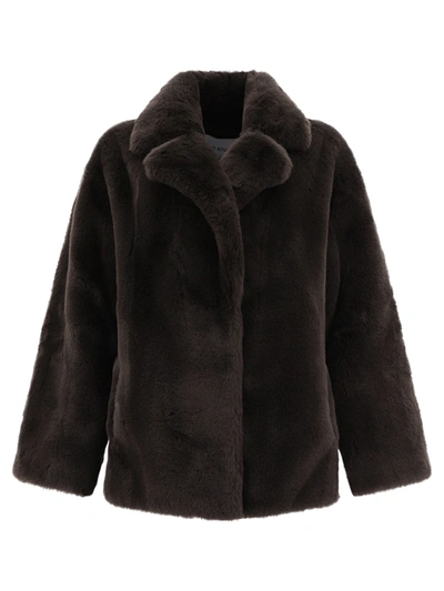 Stand Studio Savanna Faux-fur Coat In Brown