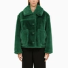 Stand Studio Xena Faux-shearling Jacket In Jade Green