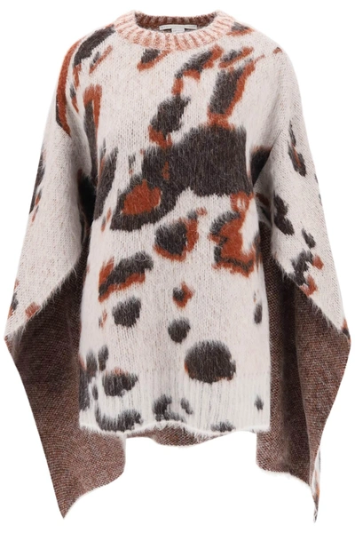 Stella Mccartney Appaloosa Pony Jacquard Knit Cape Jumper In Multicolor