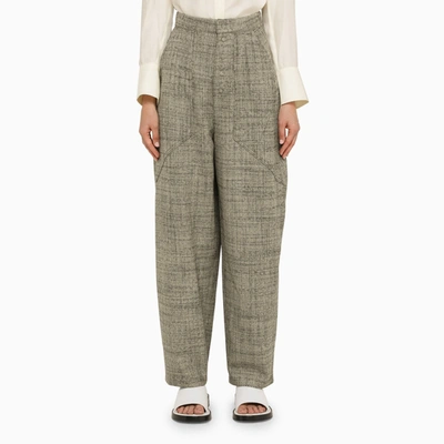 Stella Mccartney Barrel-leg Wool Trousers In Beige