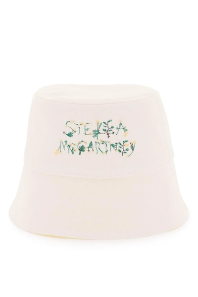 Stella Mccartney Stella Mc Cartney Bucket Hat With Floral Logo Embroidery In White