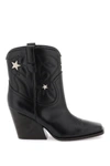 Stella Mccartney Cloudy Alter Mat Star Embroidery Cowboy Boots In Black/stone