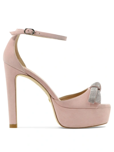 Stuart Weitzman Discoplatform Ankle Strap Sandals In Pink