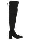 Stuart Weitzman Suede Midland Over-the-knee Boots In Black