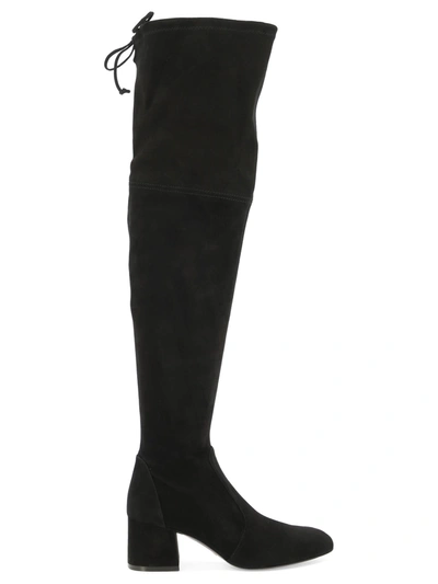 Stuart Weitzman Suede Midland Over-the-knee Boots In Black