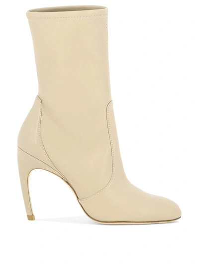 Stuart Weitzman Luxecurve 100 Ankle Boots In Beige