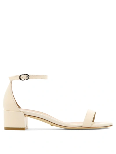 Stuart Weitzman Nudistcurve 35 Block Sandals Beige