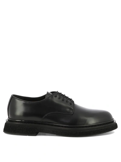 Sturlini Black Lace-up Moccasins For Men