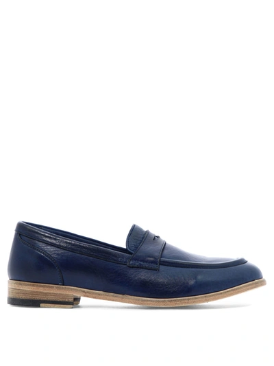 Sturlini Classic Leather Loafers In Blue