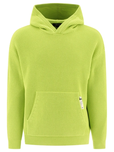 Stussy Cotton Knit Hoodie In Green