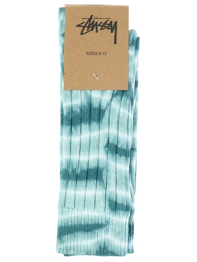 Stussy Stüssy Dyed Ribbed Crew Socks In Light Blue