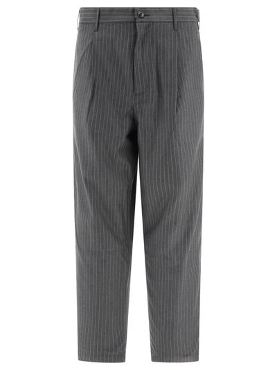 Stussy Stüssy "stripe Volume" Pinstriped Trousers In Grey