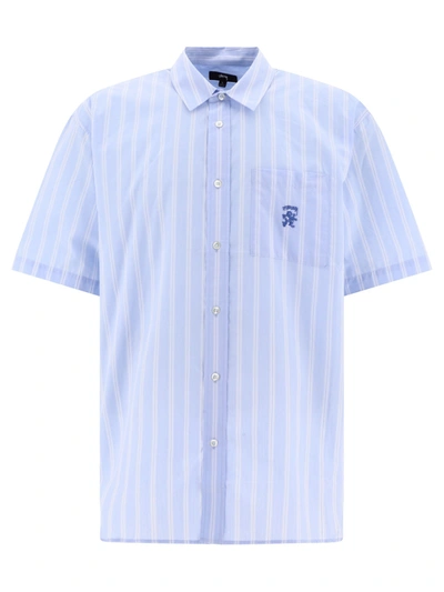 Stussy Striped Shirt In Light Blue