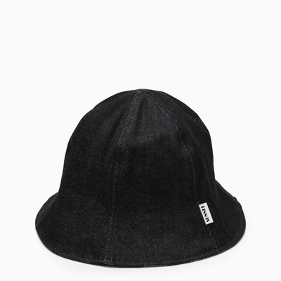 Sunnei Reversible Black Cotton Bucket In Multicolor