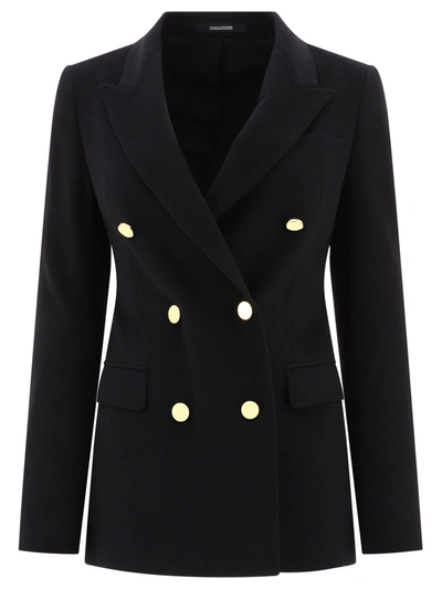 Tagliatore J-parigi Double-breasted Blazer In Black