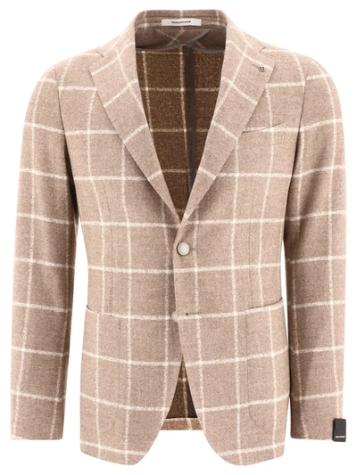 Tagliatore Wool Single-breasted Blazer In Beige