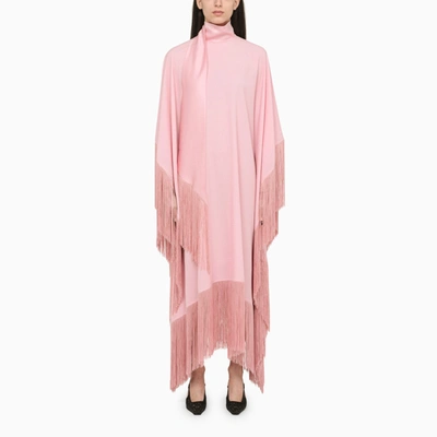 Taller Marmo Pink Asymmetric Fringe Midi Dress In Baby Pink