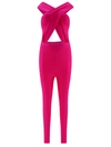The Andamane Hola Shiny Stretch Lycra Jumpsuit In Pink