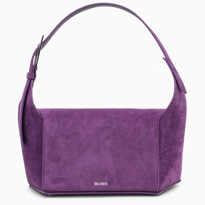 Attico Logo-print Suede Shoulder Bag In Purple