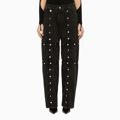 Attico The  Black Baggy Jeans With Studs