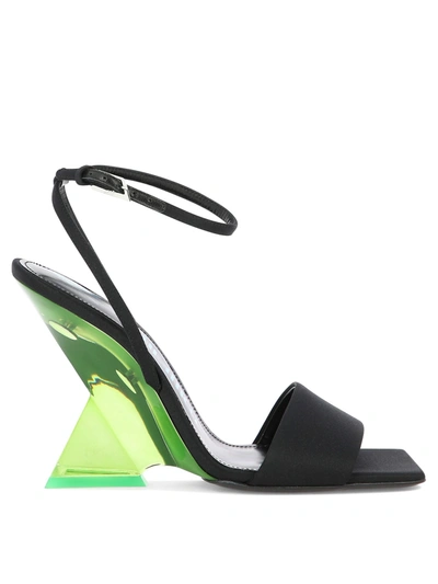 Attico Cheope Pyramid Wedge 105mm Sandals In Black