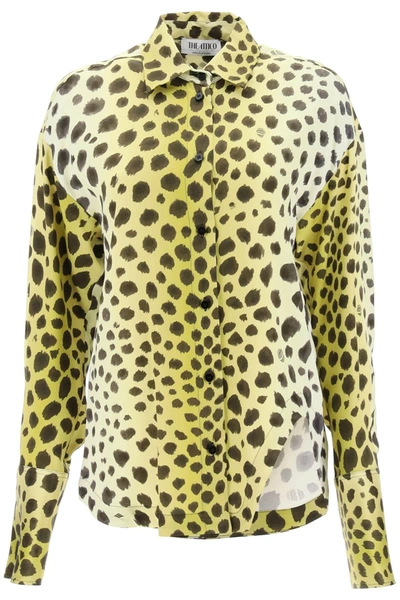 Attico Cheetah-print Long-sleeve Shirt In Yellow