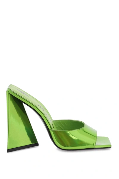 ATTICO THE ATTICO DEVON MULES IN LAMINATED FAUX PATENT LEATHER