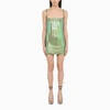 Attico Rue Sequin-embellishment Mini Dress In Green