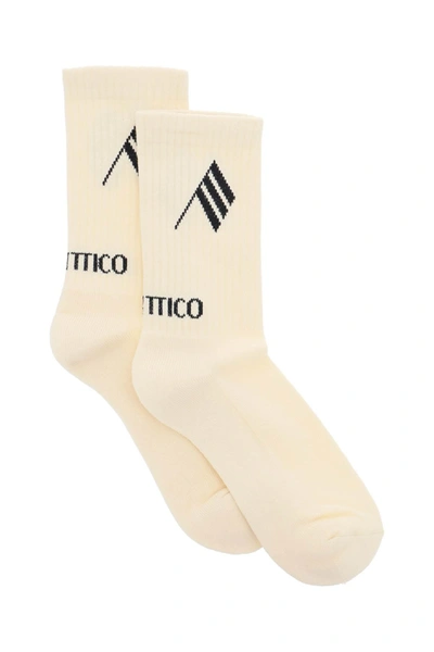 Attico Short Stretch Cotton Knit Socks In Mixed Colours