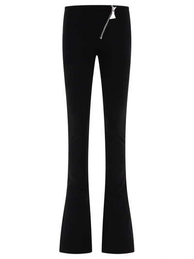 Attico Zip-up Jersey Flared Trousers In Black