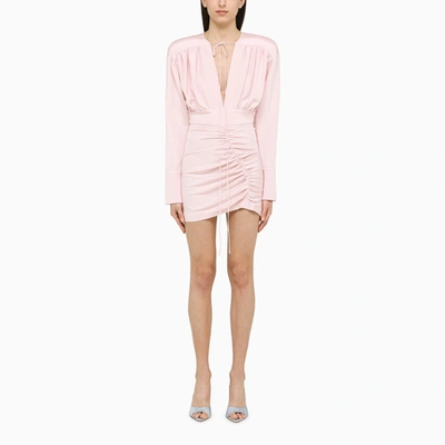 THE MANNEI THE MANNEI PINK DRAPED SILK DRESS