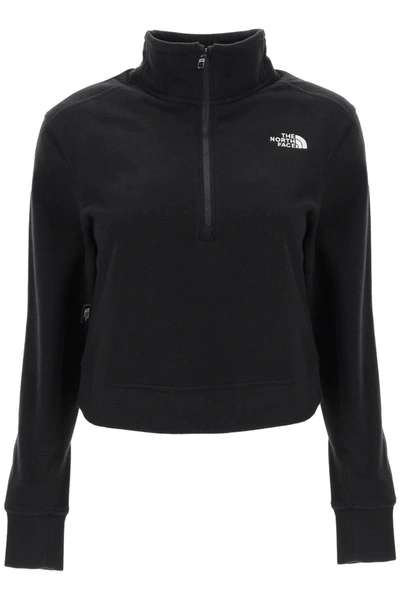 The North Face Glacer Cropped Fleece Sweatshirt In Black