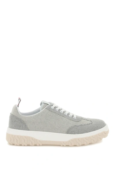 Thom Browne Cotton Sneaker In Grey
