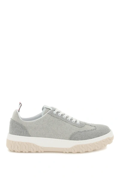 Thom Browne Cotton Sneakers In Grey