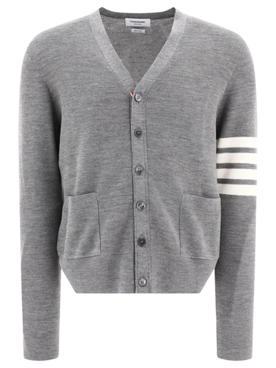 Thom Browne "4 Bar" Cardigan In Grey