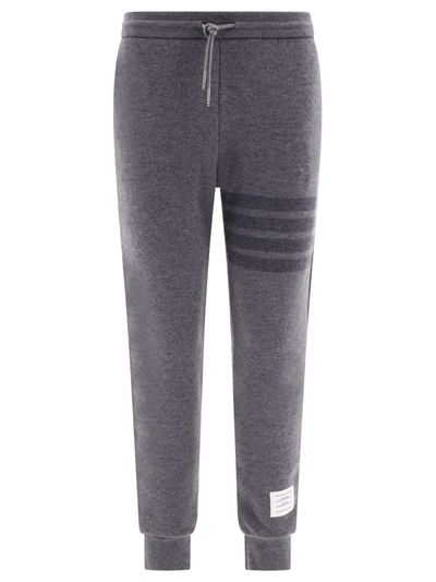 Thom Browne 4-bar Drawstring Joggers In Grey