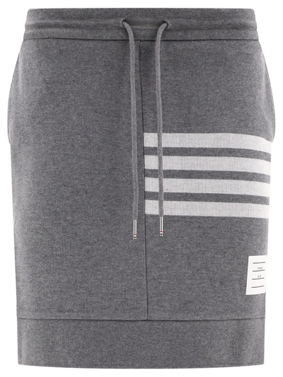 Thom Browne 4-bar Stripe Miniskirt In Grey