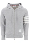 Thom Browne Classic Loopback Hooded Sweatshirt In Gray