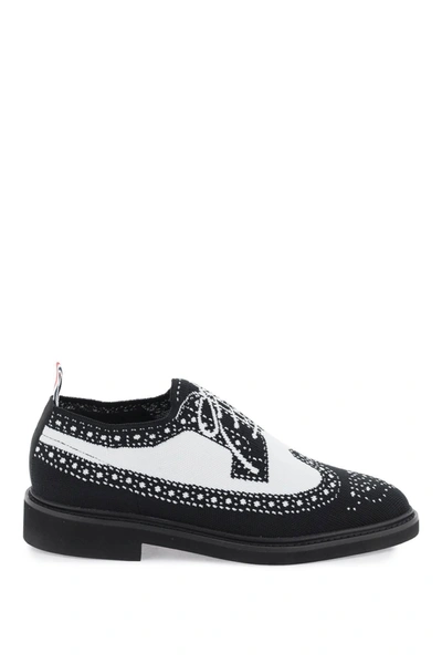 Thom Browne Longwing Brogue Loafers In Trompe L'oeil Knit In Multi-colored