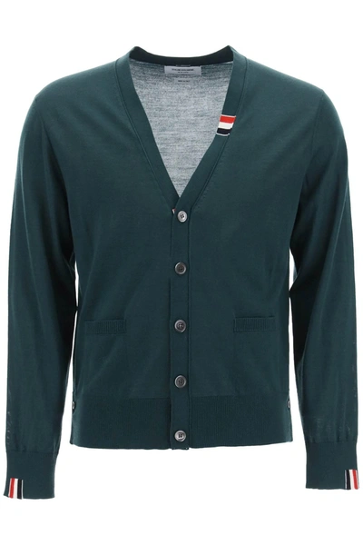 THOM BROWNE THOM BROWNE MERINO WOOL V NECK CARDIGAN