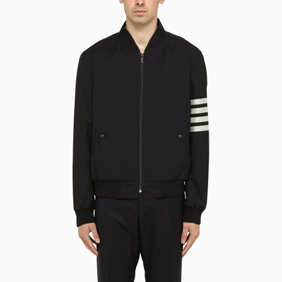 Thom Browne Navy Blue Wool Bomber Jacket Men