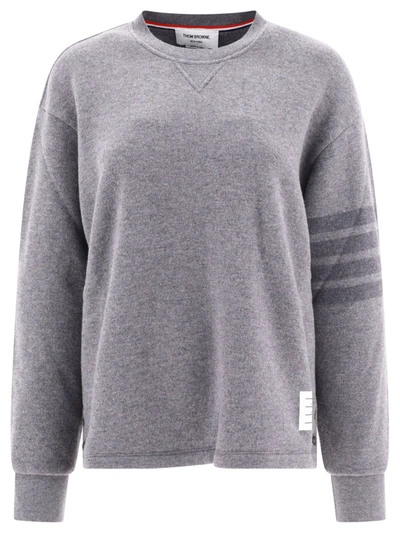 Thom Browne Oversized Knit Sweatshirt In Grey