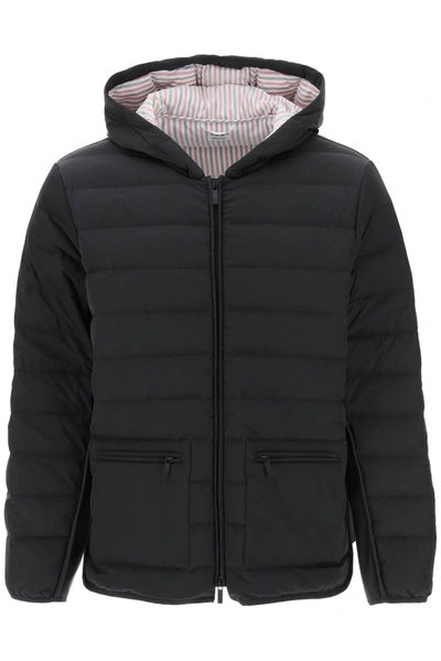 Thom Browne 4-bar Technical Down Jacket In Carbone