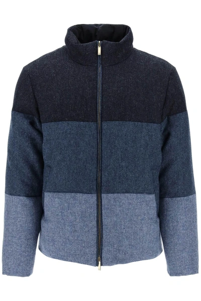Thom Browne Colour-block Panel Padded Jacket In Multicoloured