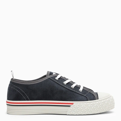 Thom Browne Tartan Tread Collegiate Sneakers In Navy