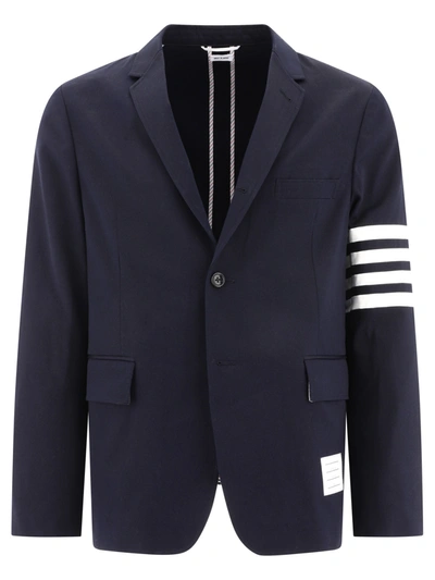 Thom Browne 4-bar Knit Blazer In Blue