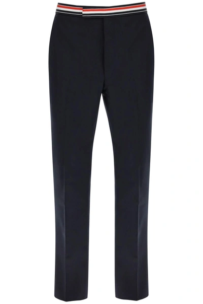 THOM BROWNE THOM BROWNE TRICOLAR WAISTBAND WOOL TWILL PANTS