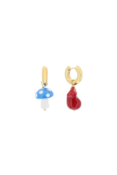 Timeless Pearly Earrings With Charms In Multicolor,gold