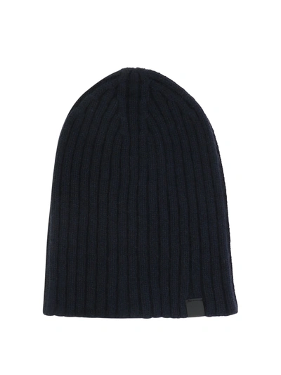 Tom Ford Ribbed Beanie In Blue