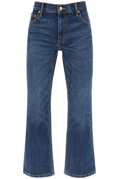 Tory Burch Cropped Flared Jeans In Blue